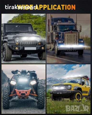 15.5 cm 144W Диоден Прожектор Супер Мощен Халоген Led Bar Лед Бар Бяла Комбиниранa Светлина 12V-24V, снимка 9 - Аксесоари и консумативи - 42136359