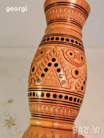 дървена ваза дърворезба ръчна изработка 26/3, снимка 7 - Декорация за дома - 50812671