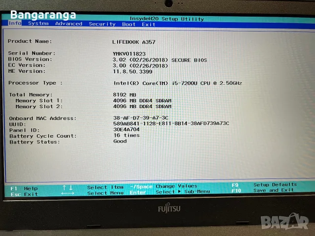 Fujitsu LIFEBOOK A357 – i5 7th Gen / 8GB RAM / SSD / Full HD, снимка 10 - Лаптопи за работа - 55790417