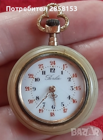 Старинен Швейцарски джобен часовник с корпус от седеф 1900 г, снимка 3 - Антикварни и старинни предмети - 51529630