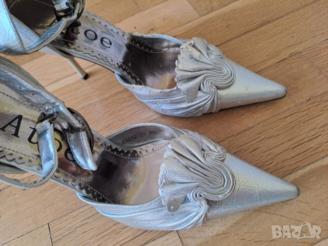 Официални дамски обувки сребристи номер 35, снимка 4 - Дамски обувки на ток - 29124467