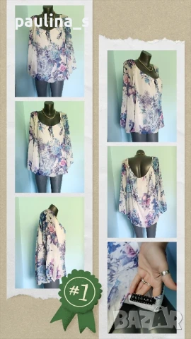 Два различни броя / Туника или топ, в лежер от копринен шифон - Italy / голям размер, снимка 11 - Туники - 28537827