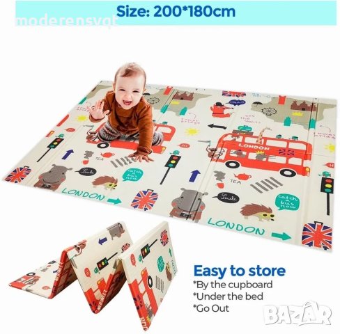 Двустранно сгъваемо термоустойчиво килимче за игра, снимка 3 - Други - 42600242