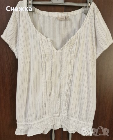 Дамска бяла кенарена блуза, снимка 1 - Блузи с дълъг ръкав и пуловери - 40375527
