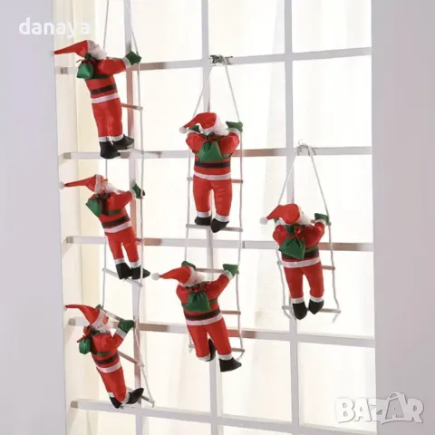 5183 Коледна украса Катерещ се Дядо Коледа на стълба, 3 модела, снимка 2 - Декорация за дома - 47987120