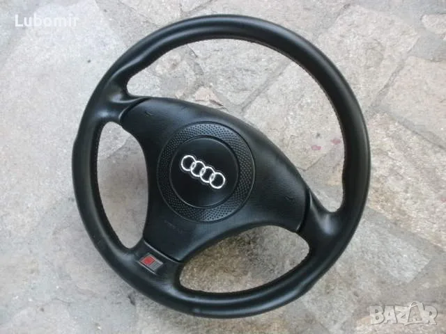  Волан трилъчев, кожен - оригинален Audi A4,A6,A8,TT - S Line !, снимка 3 - Части - 50015582