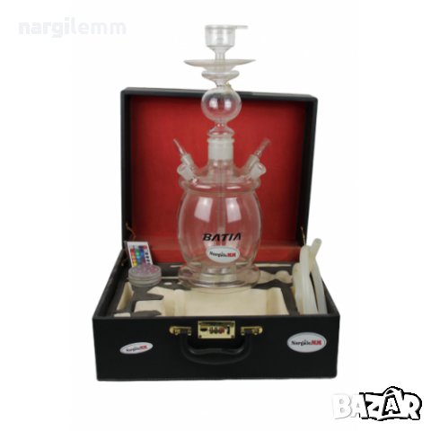 Наргиле стъклено с 4 изхода+куфар