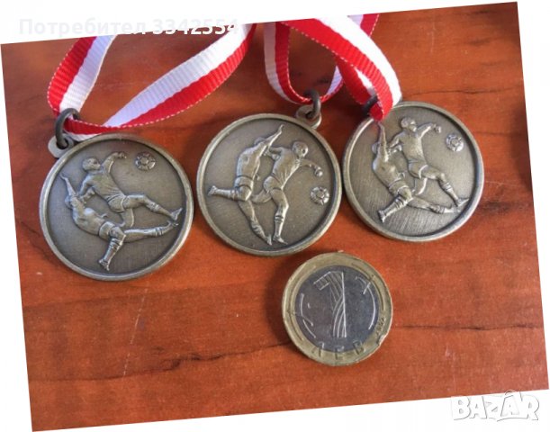 МЕДАЛ МЕДАЛИ НАГРАДНИ ЗА ФУТБОЛ МЕТАЛ- 4 БР, снимка 2 - Футбол - 38534569