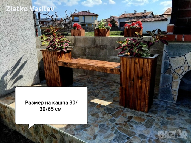 Пейката с две кашпи , снимка 2 - Вази - 53926985