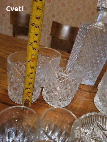 Кристален комплект шише и чаши, снимка 8 - Сервизи - 38039428