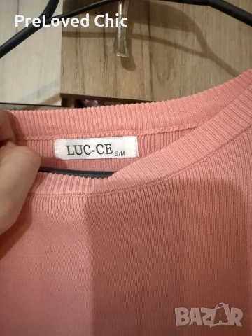 Розова блуза с интересен ръкав , снимка 3 - Блузи с дълъг ръкав и пуловери - 52644356