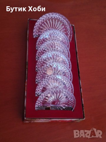 Комплект немски кристални чинийки, снимка 1