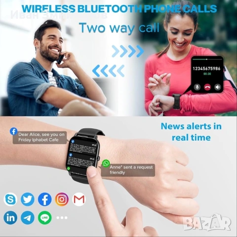 “Aptkdoe” P66 смарт часовник, снимка 3 - Смарт часовници - 53304302