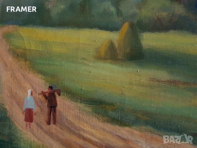 Борис Колев 1906-1982 Уникален Пейзаж от 1977 маслени бои, снимка 3 - Картини - 40028190