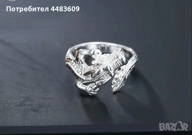 Сребърен пръстен " Дракон " , снимка 3 - Пръстени - 54049780