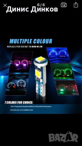 Лед LED крушки лампи за километражи и арматурни табла, снимка 3 - Части - 42563329