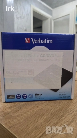 Оптично устройство Verbatim External Slimline 43886, външно, USB-C, четене/записване, черно, снимка 5 - Друга електроника - 54221252