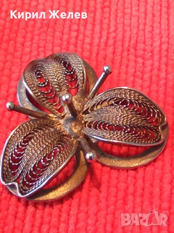 ФИЛИГРАННО СРЕБЪРНО ЦВЕТЕ АРТ БИЖУ АПЛИКАЦИЯ ВИНТИДЖ РЕТРО УКРАШЕНИЕ 17253, снимка 2 - Антикварни и старинни предмети - 31196245