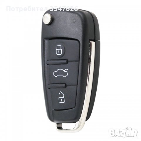 Нов сгъваем ключ(кутийка) за Audi с 3 бутона+лого, за модели след 2004 г, снимка 6 - Аксесоари и консумативи - 38973538