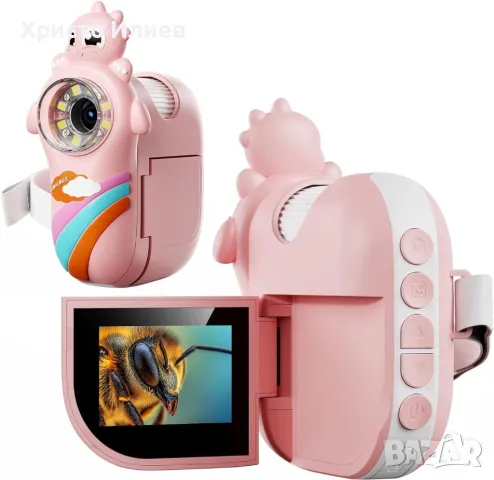 Детски дигитален микроскоп 2MP с 1000x увеличение HD 2-инчов IPS екран