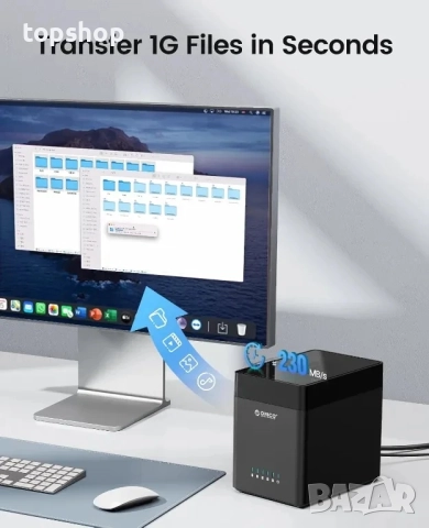 НАЛИЧНА нова, тествана докинг станция ORICO 5 Bay с 5 слота до 90tb, снимка 6 - Друга електроника - 51589013