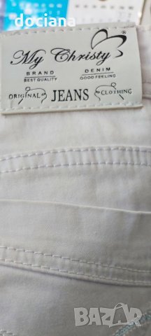 Дънкови бели 3/4 панталони  42 номер, снимка 4 - Дънки - 33713005