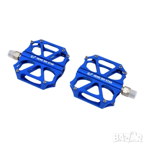 Сини CNC алуминиеви педали с метални пинове