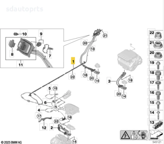61 12 5B89546 Нов Кабел за Зареждане порт от Зарядно към Батерия Зареждачка BMW iX I20 USA