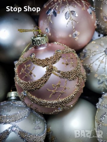 Стъклени коледни топки за елха декорация , снимка 4 - Декорация за дома - 38647662