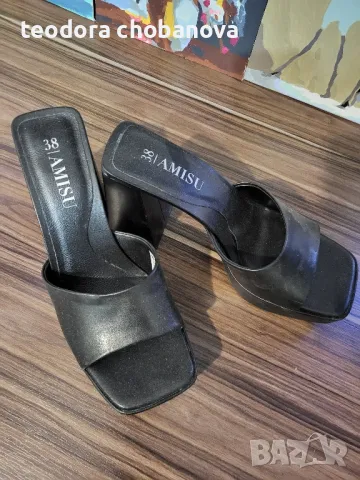 Дамски чехли с широк ток, снимка 2 - Сандали - 48486179