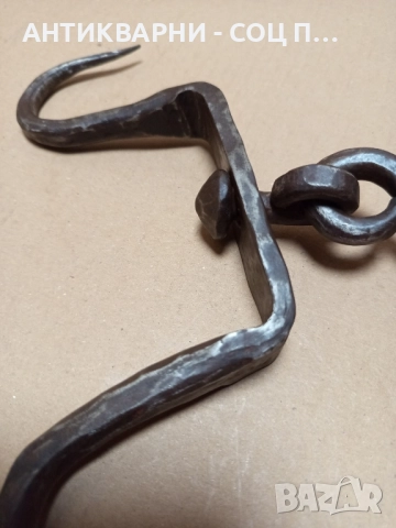 Сос Стар Ръчно Кован Масивен Ченгел За Дране На Животни. , снимка 6 - Антикварни и старинни предмети - 52346257