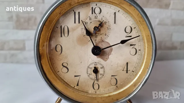 Стар немски часовник / будилник - Kienzle Uhren - 1930 год., снимка 2 - Антикварни и старинни предмети - 49843844