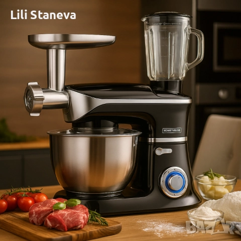 Кухненски робот 3в1 Royalty Line RL-PKM1900.7BG-1900W,6.5L купа,1.5L блендер. , снимка 7 - Кухненски роботи - 51761709