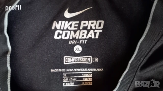 Nike Pro Combat Compression XL бял и черен потник, снимка 4 - Спортни дрехи, екипи - 50625733