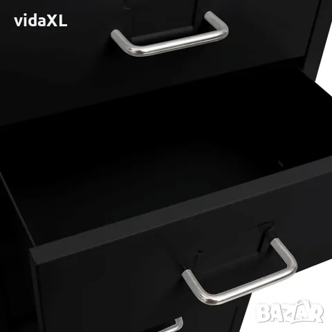 vidaXL Мобилен офис шкаф, черен, 28x41x109 см, метал, снимка 5 - Шкафове - 56147102