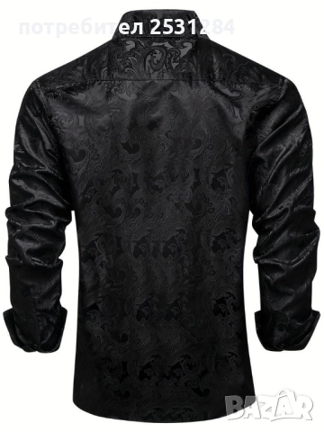 Нова мъжка елегантна жълта риза , черна риза, размер  М/Л , размер M/L, снимка 3 - Ризи - 52116518