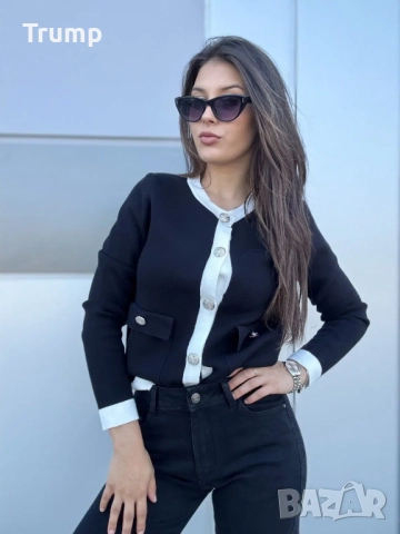 Къса стилна жилетка в черно