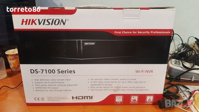 Продавам 4 канален WI-FI NVR Hikvision DS-7104NI-K1/W/M до 4МП