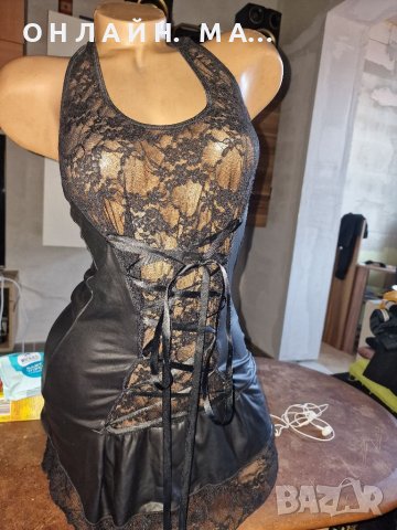 Кожена рокличка LA FENESSE/L, снимка 3 - Рокли - 38626943