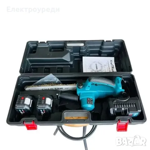 Немска акумулаторна резачка 2х 36V 8Ah, с двойна батерия + подарък втора верига, снимка 2 - Други инструменти - 47629651