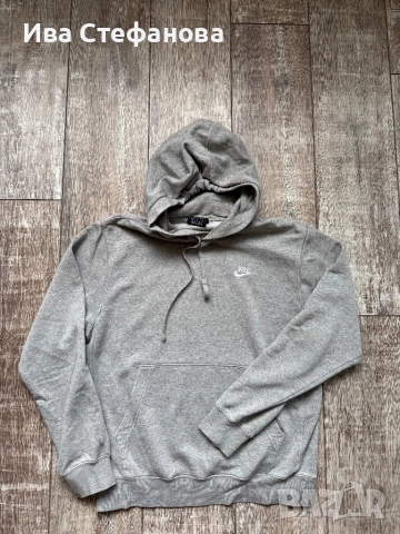 Нов оригинален мъжки суичър сив ватиран 100 % оригинален марков Nike nike Найк , снимка 3 - Суичъри - 52515713