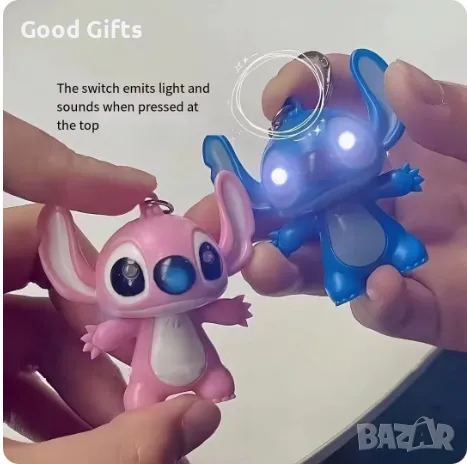 Комплект Светещ Ключодържател Лило и Стич, Lilo and Stitch LED играчка, снимка 3 - Други - 48713542