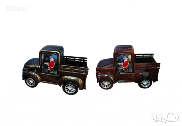 Ретро светеща коледна декорация „Кола с Дядо Коледа“ – винтидж празничен чар, снимка 5 - Коли, камиони, мотори, писти - 52831813