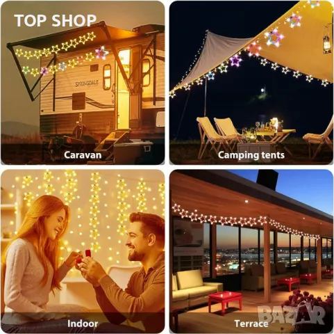 Orihome® 15 м, 85 LED гирлянди, соларни и USB, дистанционно управление, снимка 7 - Декорация за дома - 49500306