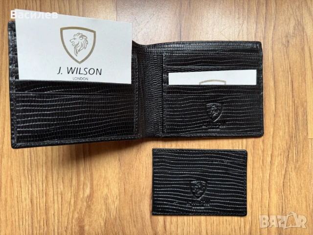 J. Wilson мъжки портфейл портмоне естествена кожа внос Англия, снимка 9 - Портфейли, портмонета - 53147943