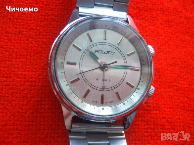 Poljot аларм будилник СССР Ретро мъжки ръчен часовник -будилник, снимка 3 - Антикварни и старинни предмети - 52930088
