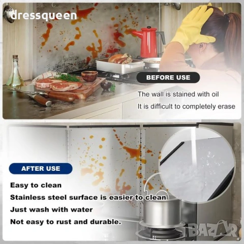 4201 Сгъваем метален параван за защита от пръски при пържене, снимка 3 - Аксесоари за кухня - 54066397