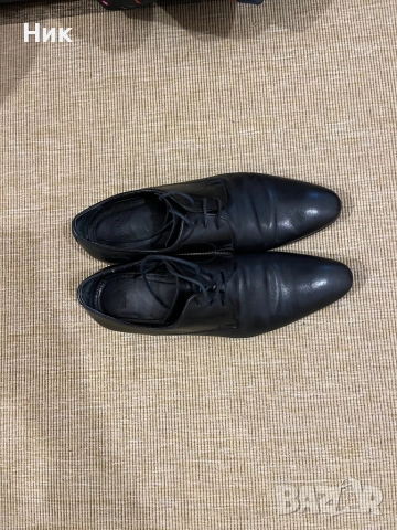 Мъжки черни кожени обувки, снимка 2 - Официални обувки - 52571536