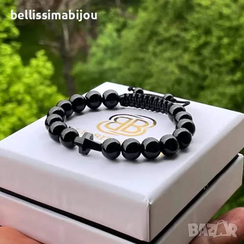 Мъжка Гривна с Кристален Кръст Сваровски/Swarovski