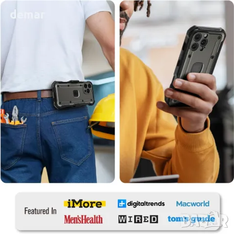 VENA vArmor Калъф за iPhone 16 Pro Max с кобур със щипка за колан, стойка, военен клас, за MagSafe, снимка 7 - Калъфи, кейсове - 47505129